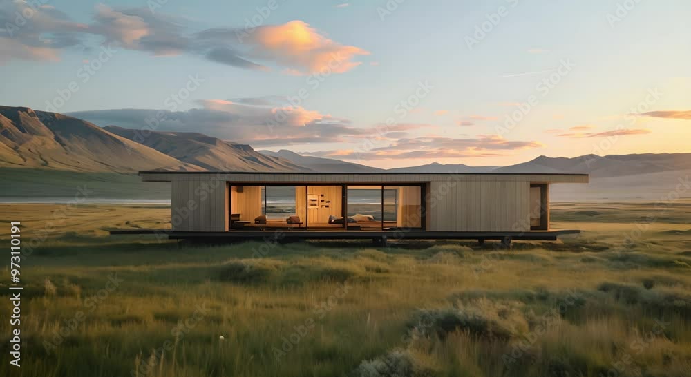 Modern Cabin Nestled in a Remote Mountain Landscape Modern Cabin Nestled in a Remote Mountain Landscape