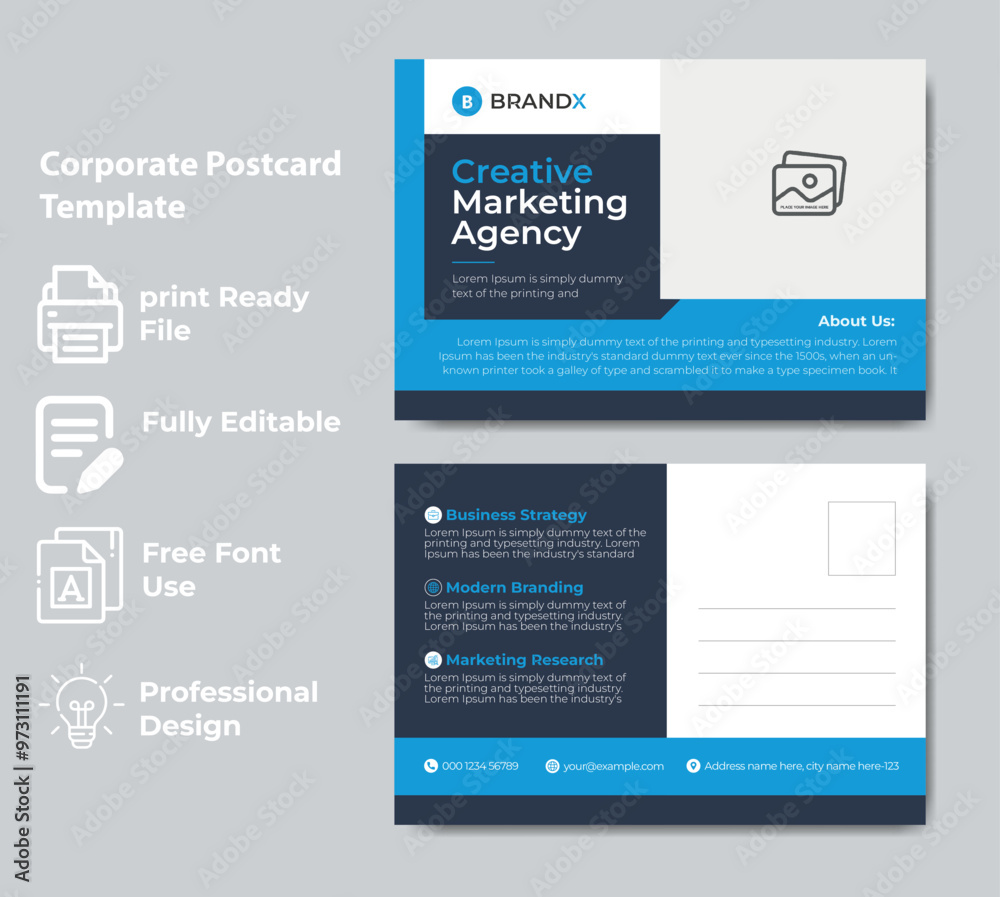 Creative Postcard Design Corporate Template Creative Postcard Design Corporate Template