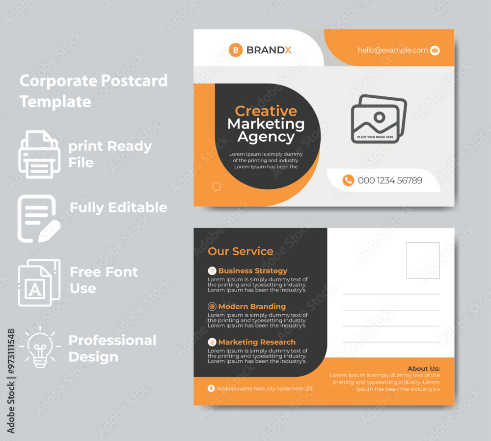 Fototapeta premium Creative Postcard Design Corporate Template