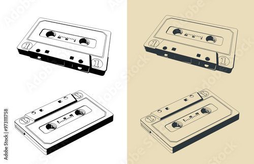 Compact cassette illustrations