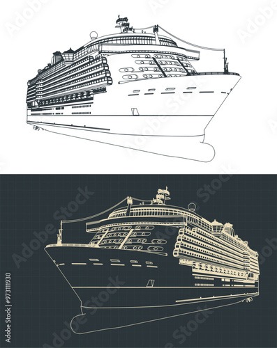 Large cruise liner sketches