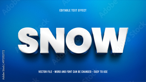 Snow editable text effect, winter text style effect