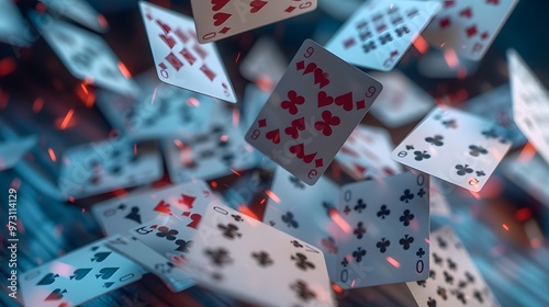 Cards in Motion: A dynamic image of playing cards being shuffled, with motion blur effects capturing the action.
