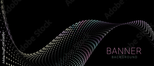 Feminine Black Flowing Background with Pink Colorful Dots