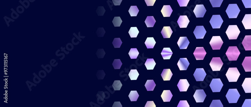 Iridescent Dark Blue Colorful Glossy Abstract Background Banner