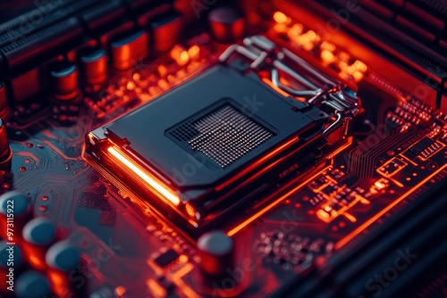 AMD Ryzen Threadripper highperformance workstation processor with architecture under technological with generative ai photo