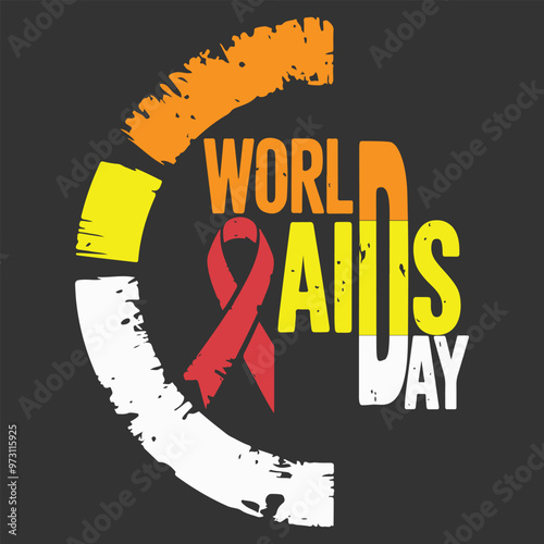 world aids Day calligraphy text design for t-shirt vector art illustration.