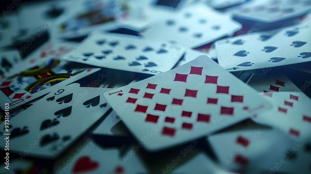 Cards in Motion: A dynamic image of playing cards being shuffled, with motion blur effects capturing the action.
Cards in Motion: A dynamic image of playing cards being shuffled, with motion blur effects capturing the action.