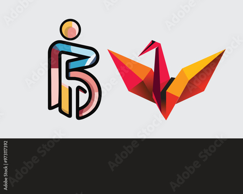 Logo in minimal colorful style
