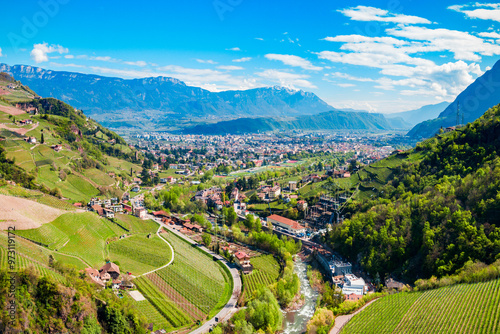 Bolzano aerial panoramic view, Italy