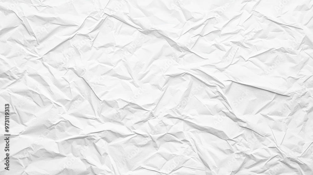 Naklejka premium Crumpled White Paper Texture Background