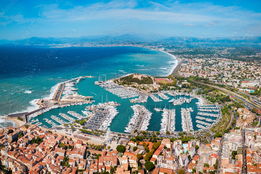 Antibes aerial panoramic view, France