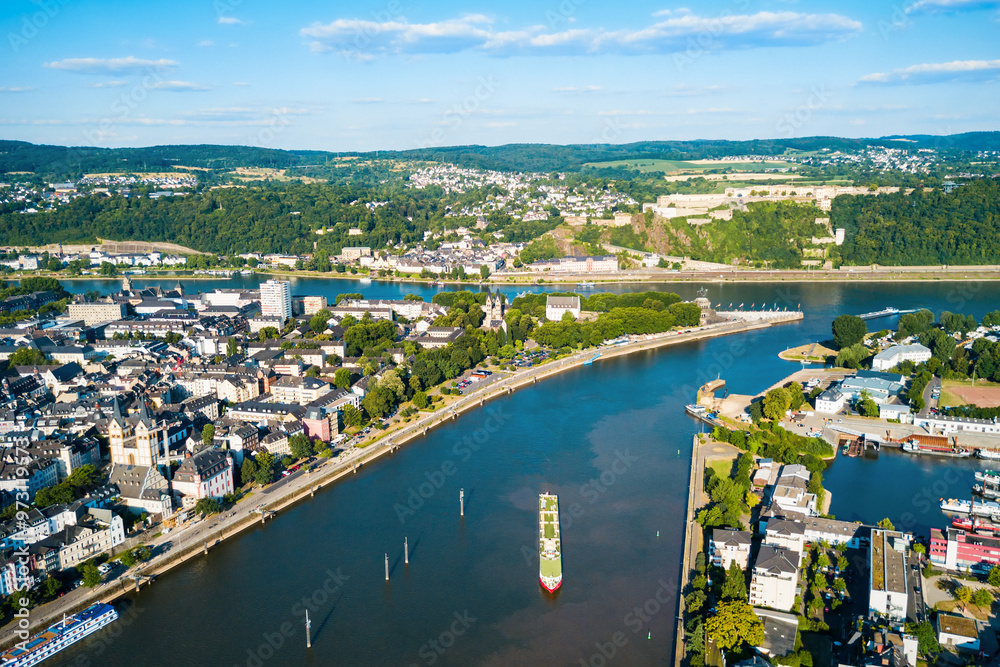 Fototapeta premium Koblenz city skyline in Germany