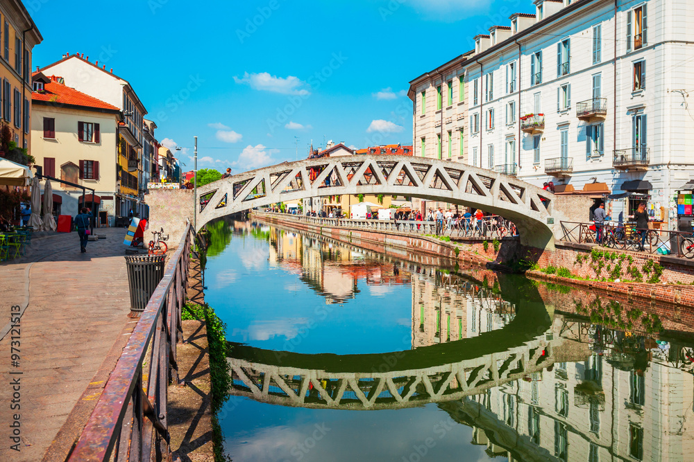 Naviglio Grande canal in Milan