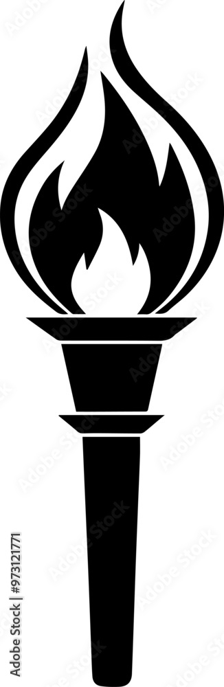 a fire torch silhouette vector Illustration a fire torch silhouette vector Illustration