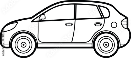 Electric car silhouette Vector Icon and Illustration Isolated on white background.