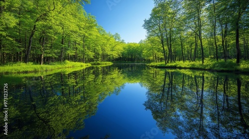Tranquil Forest Lake Reflection
