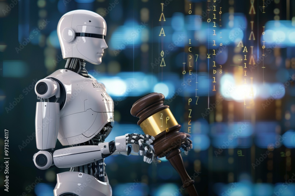 Naklejka premium High-tech image featuring a digital interface with a brain design on the screen. Conveys themes of AI, AR and human cognition.. Beautiful simple AI generated image