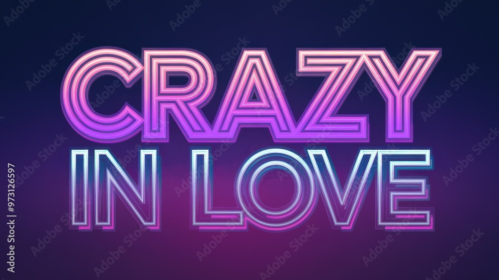 Vibrant Neon Text Brightly Displays 'Crazy in Love' Theme Vibrant Neon Text Brightly Displays 'Crazy in Love' Theme