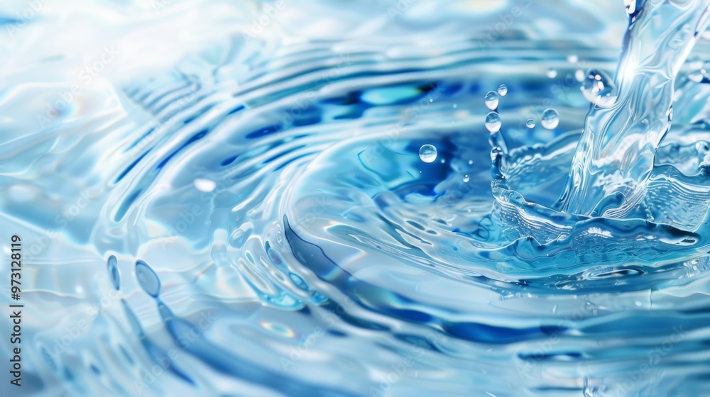 Elegant swirl of blue water waves Close-up photo with clean background Elegant swirl of blue water waves Close-up photo with clean background