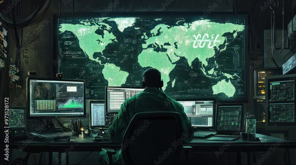 Cybersecurity, illustration Cybersecurity, illustration