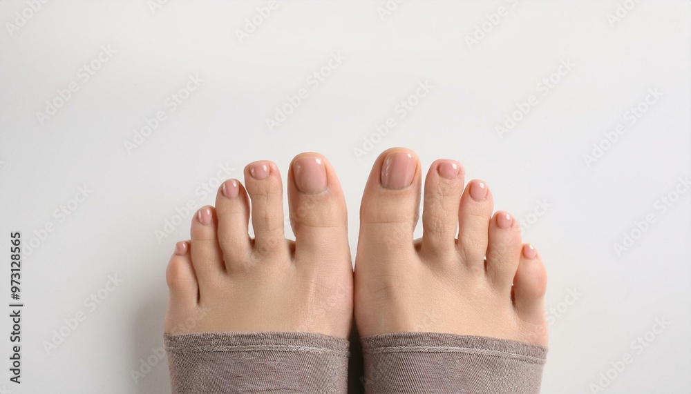 Woman feet on white towel, closeup Woman feet on white towel, closeup