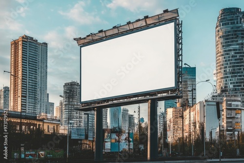 Billboard mockup on the background of the city A Blank Canvas for Your Next Advertising Campaign with generative ai