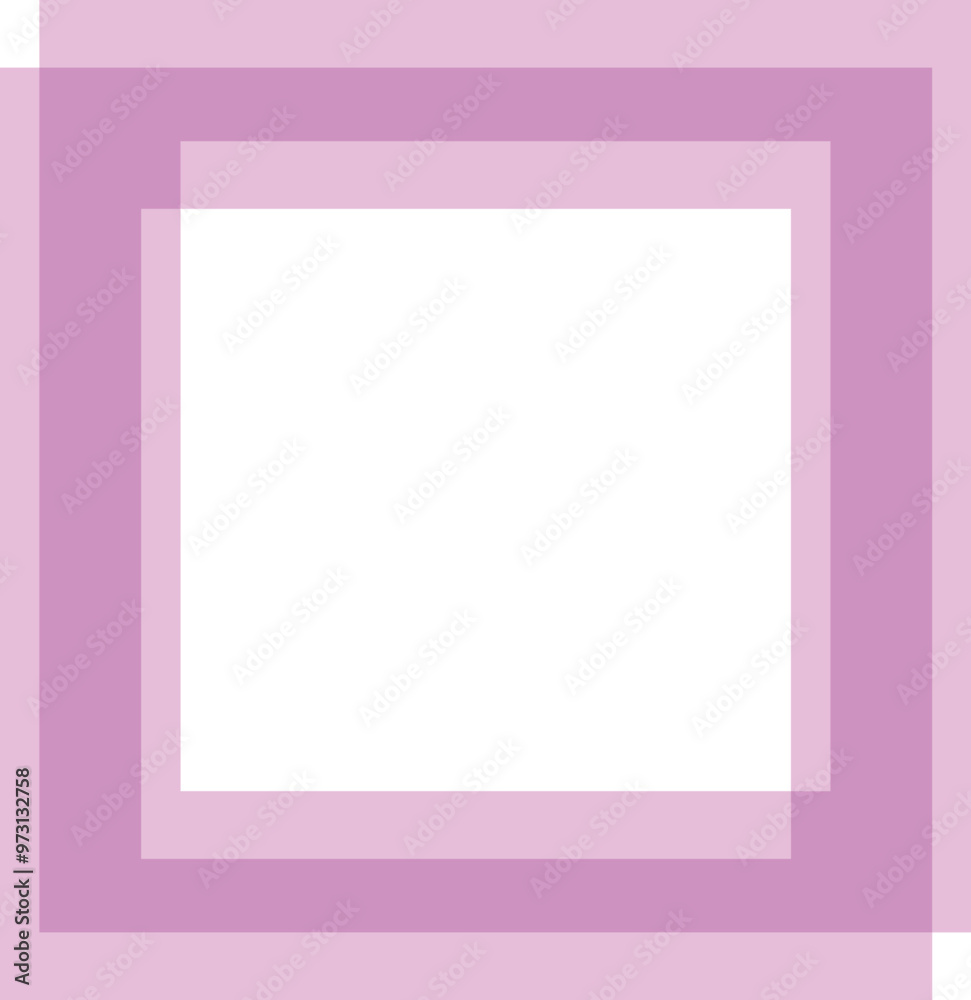 Simple pink square frame is bordering an empty white background Simple pink square frame is bordering an empty white background