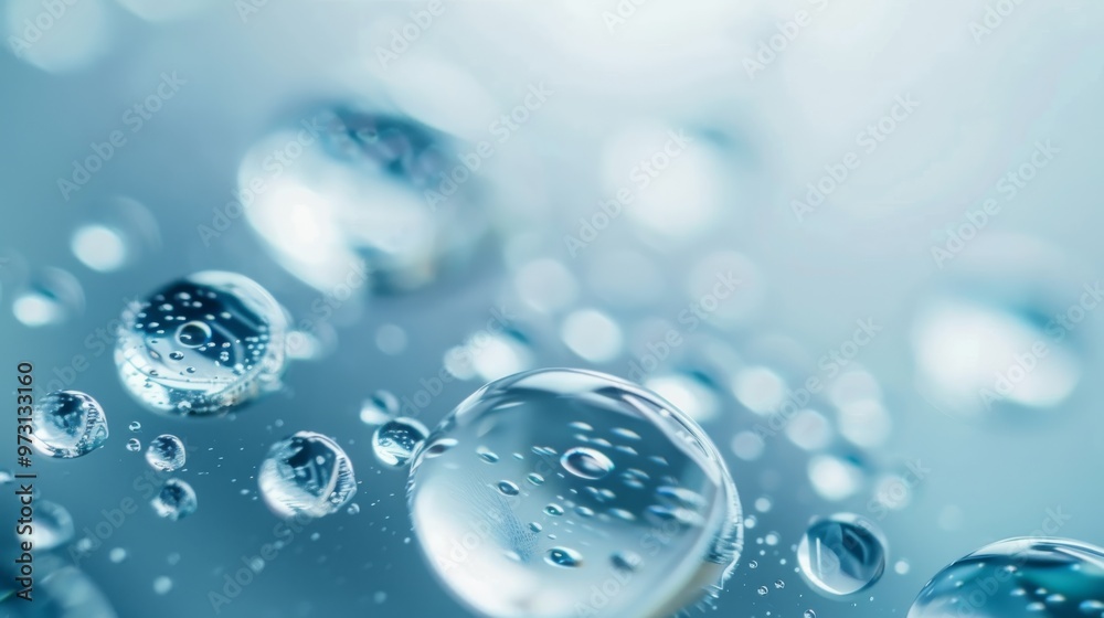 Fresh water drops on smooth skin visualizing serum hydration Close-up photo with clean background Fresh water drops on smooth skin visualizing serum hydration Close-up photo with clean background
