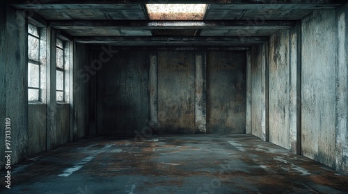 Abandoned Room with Rustic Walls and Natural Light