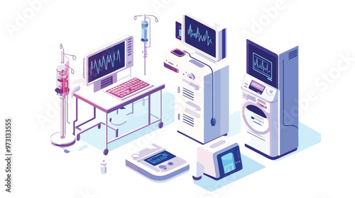 Dialysis Machine Concept Modern Technologies isolated on white background