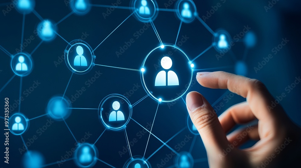 Onboarding concept. Person touch virtual onboarding icon for human resources business industry to introduce newly hired employee into an organization with behavior, welcome, knowledge, and skill Onboarding concept. Person touch virtual onboarding icon for human resources business industry to introduce newly hired employee into an organization with behavior, welcome, knowledge, and skill