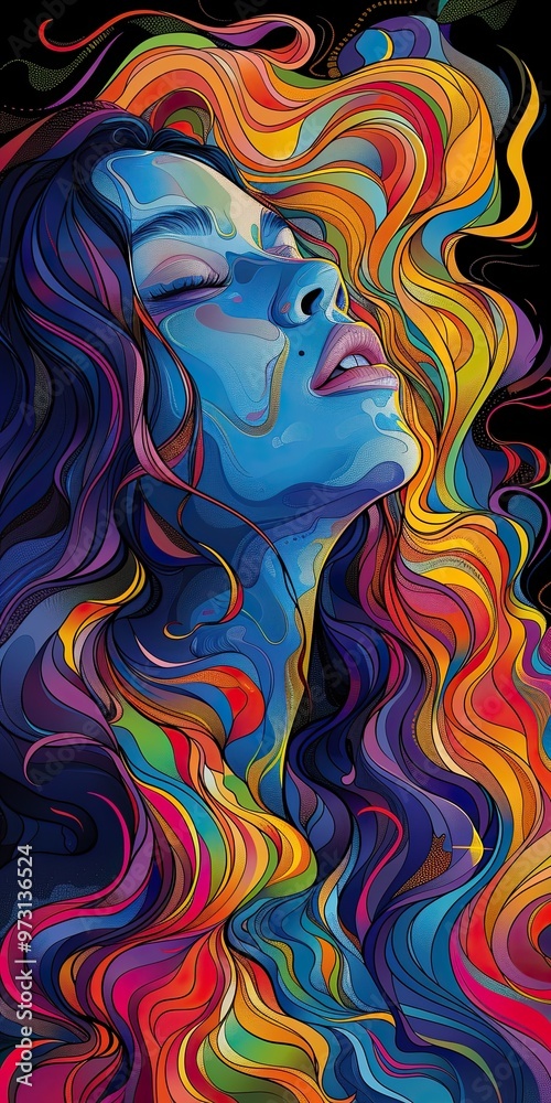 Vibrant Abstract Portrait of a Woman Vibrant Abstract Portrait of a Woman