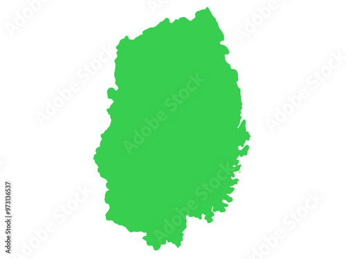 少しゆるい岩手県地図 フチなし 東北