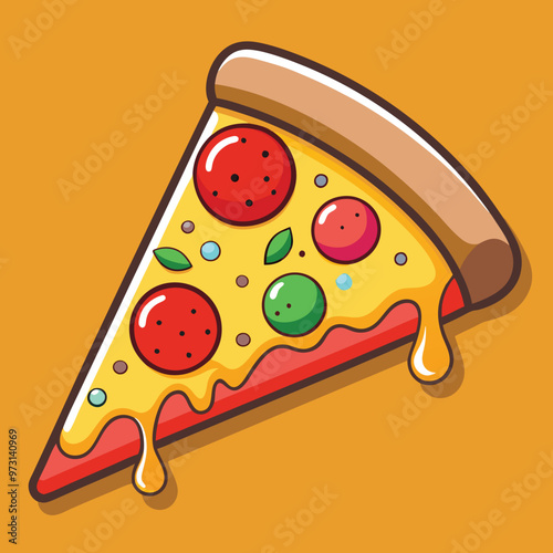 Pizza piece illustration vector icon