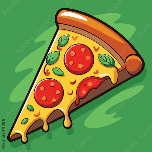 Pizza piece illustration vector icon