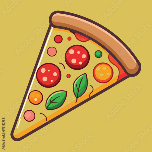 Pizza piece illustration vector icon