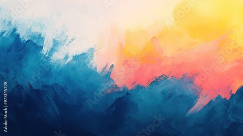 Vibrant Abstract Sunset in Blue and Pink Tones