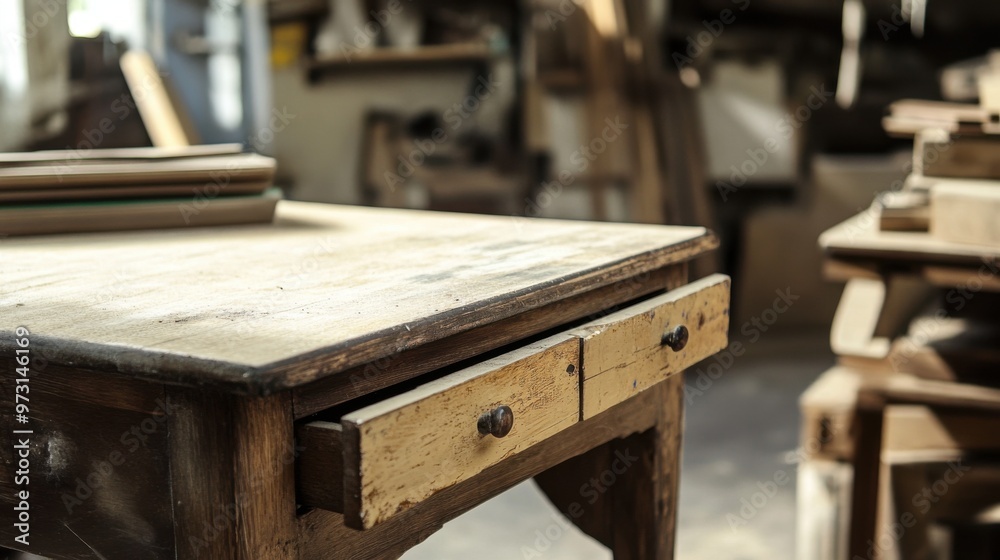 Rustic Wooden Table with Drawers Rustic Wooden Table with Drawers