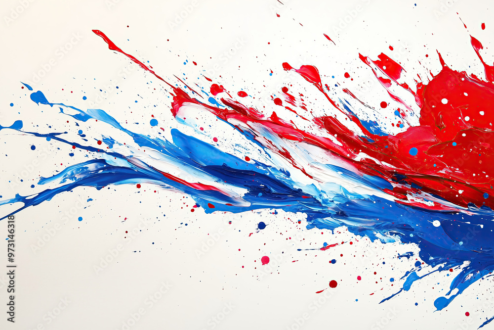 Abstract splash of red and blue paint Abstract splash of red and blue paint