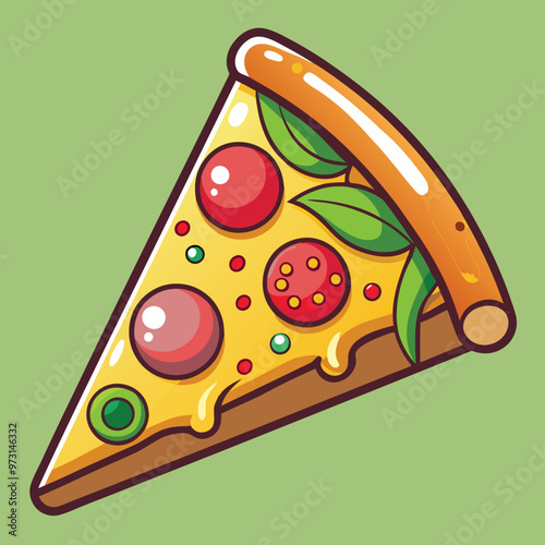 Pizza piece illustration vector icon