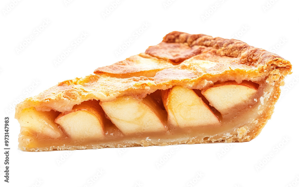 Apple pie slice isolated on white or transparent background Apple pie slice isolated on white or transparent background