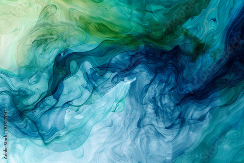 A blue and green swirl with a blue and green background