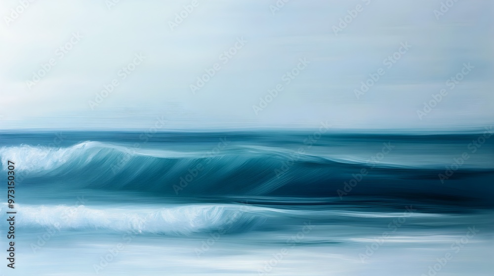 Captivating Ocean Wave Crashing Onto Coastal Horizon with Sublime Blue Hues Captivating Ocean Wave Crashing Onto Coastal Horizon with Sublime Blue Hues