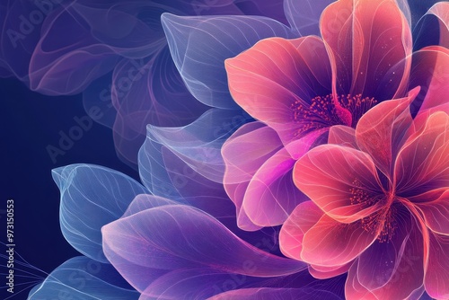 Delicate Pink and Purple Flower Petals with Detailed Veins photo