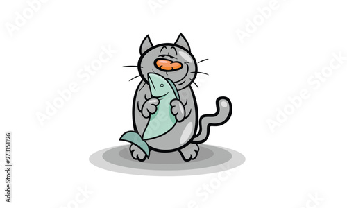 Cute cat vector concept. Anime cartoon characters cute cats in spring pictures, happy cute, art, animals, kittens, pets, graphics, cats, Graphic element for website. Cartoon flat vector illustration