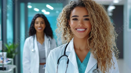 Two female doctors in a meeting discussing patient care.