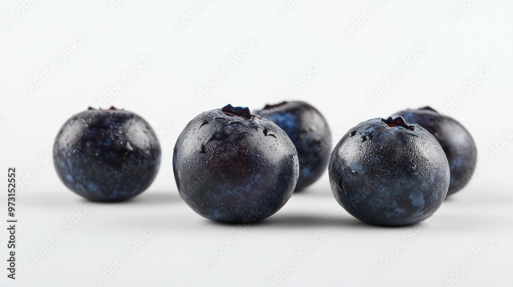 A close-up of fresh blueberries on a light background. A close-up of fresh blueberries on a light background.