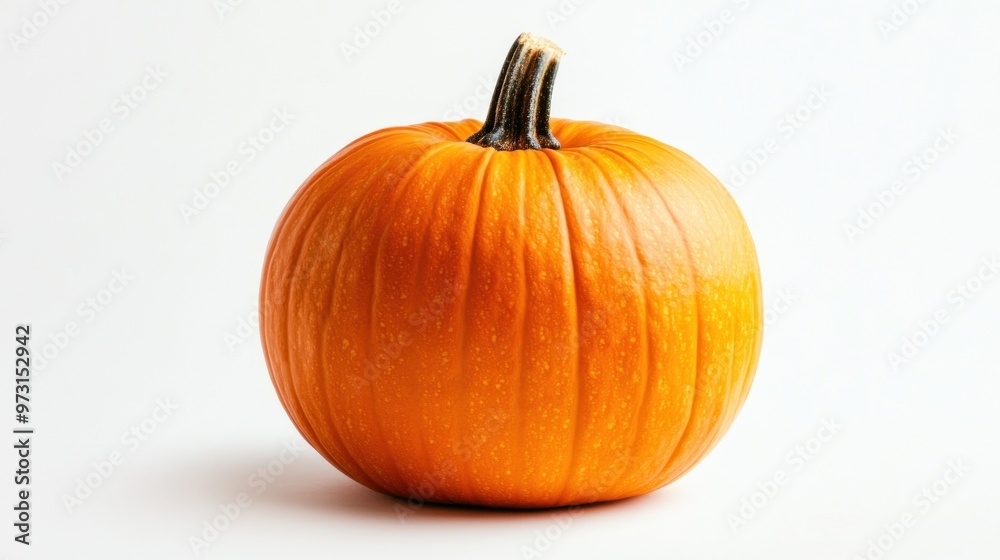 A vibrant orange pumpkin on a white background, symbolizing autumn and harvest season. A vibrant orange pumpkin on a white background, symbolizing autumn and harvest season.