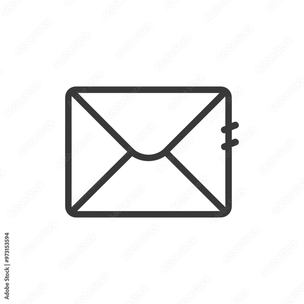A Simple Black Line Drawing of an Envelope with a Flap A Simple Black Line Drawing of an Envelope with a Flap